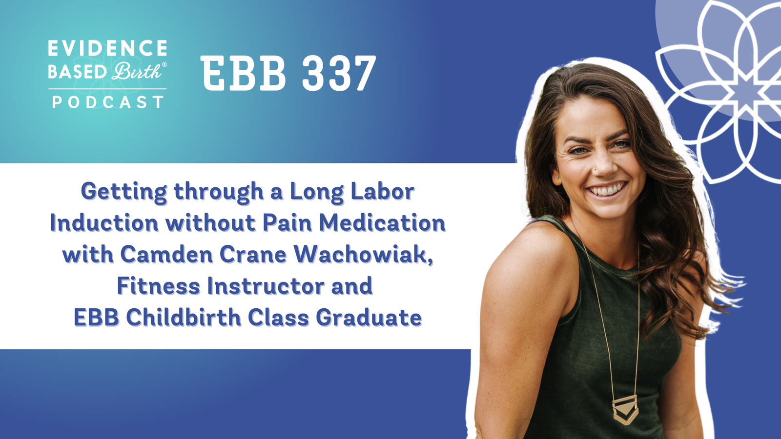 EBB 337 – Getting through a Long Labor Induction without Pain Medication with Camden Crane Wachowiak, Fitness Instructor and EBB Childbirth Class Graduate