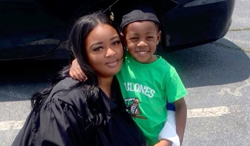 Adriana Smith with her son